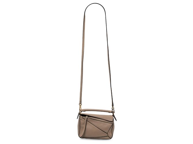 Bolsa Puzzle Mini em pele de vitelo castanha LOEWE Marrom Taupe