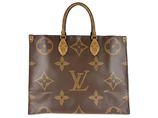 Louis Vuitton Brown Monogram Reverse Giant OnTheGo GM Marron