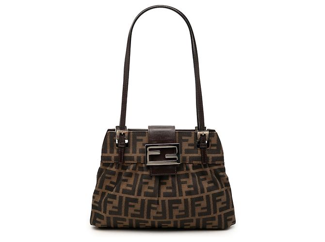 Borsa a tracolla Fendi Small Zucca Canvas Marrone