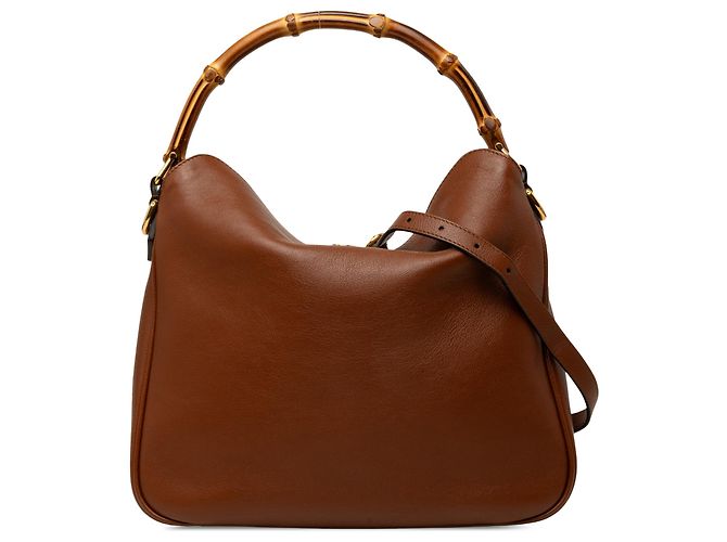 Bolsa Gucci Diana em couro de bezerro marrom tamanho Medium com alça de bambu