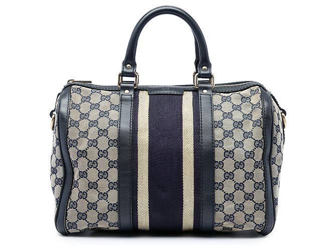 Bolso Boston Gucci Beige Medium GG Canvas Web Joy