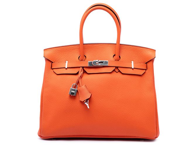 Hermès Orange Clemence Birkin Retourne 35