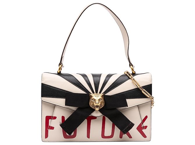 Gucci Osiride Top Handle Flap en cuero marrón Castaño Beige