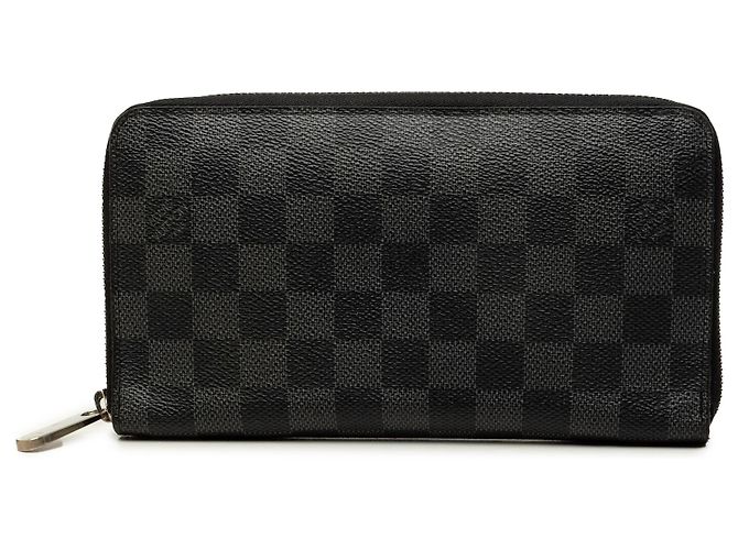 Portafoglio Louis Vuitton Black Damier Graphite Zippy Organizer Nero
