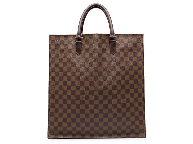 Louis Vuitton Brown Damier Ebene Sac Plat Marrom