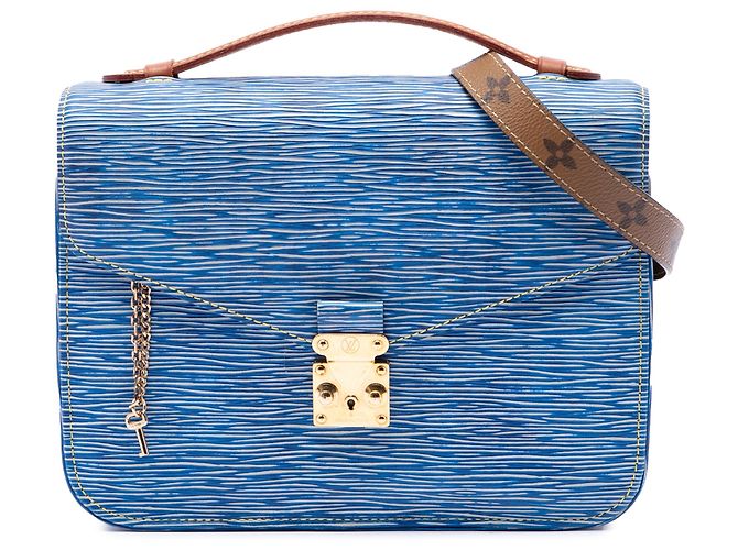 Louis Vuitton Blue Epi Denim and Reverse Monogram Pochette Metis Bleu