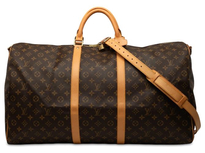 Louis Vuitton Brown Monogram Keepall Bandouliere 60 Marrom