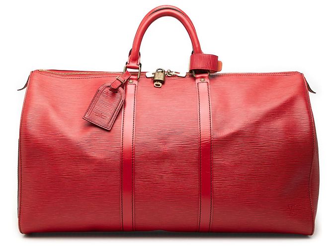 Louis Vuitton Red Epi Keepall 50 Rot