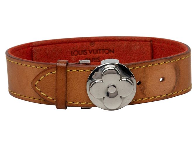 Pulseira de Desejos Louis Vuitton Monogramme Brown Vachetta Marrom Castanho claro