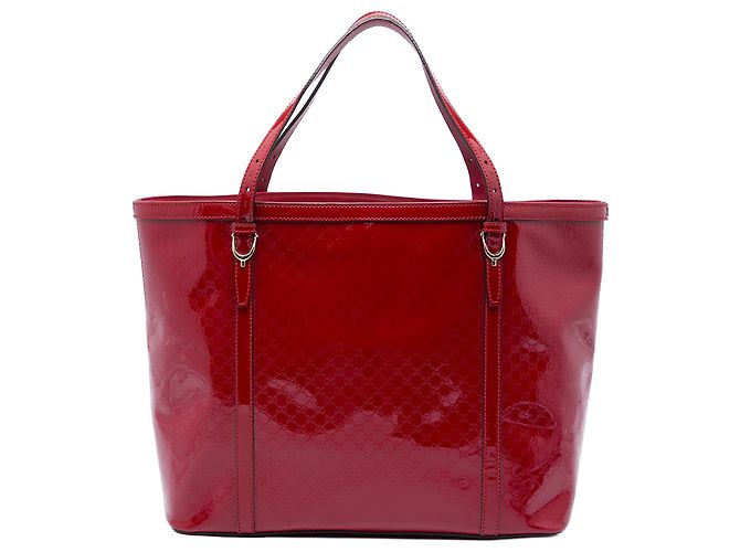 Gucci Nice Tote aus rotem Microguccissima Lackleder