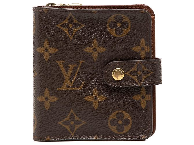 Portefeuille Compact Zip Monogram Marron Louis Vuitton