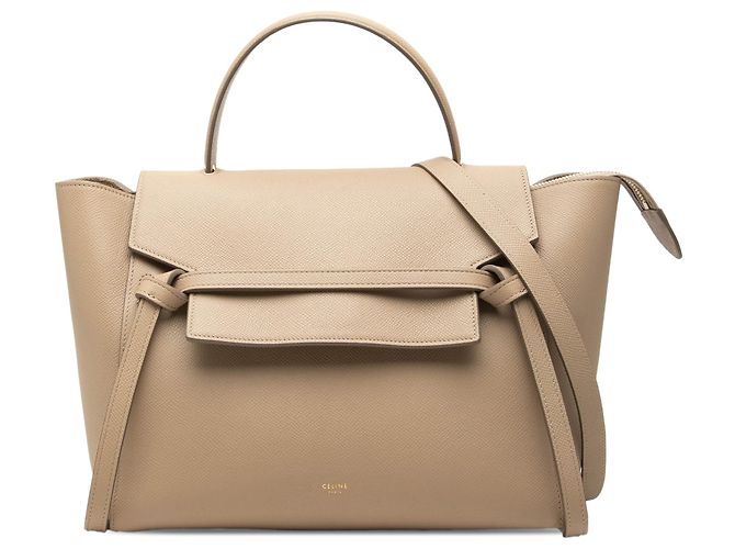 Belt Bag Céline Bolsa de cintura Celine Mini em couro de bezerro granulado Bege