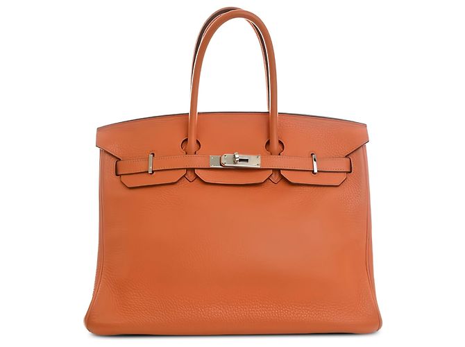 Hermès Orange Clemence Birkin Retourne 35