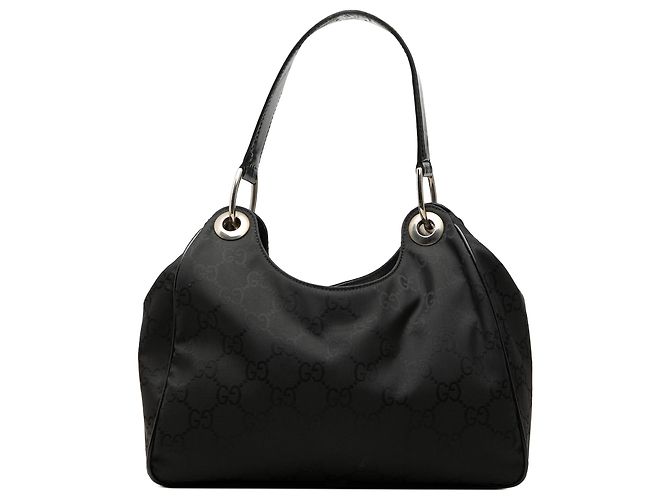 Borsa a tracolla Gucci in nylon GG nero