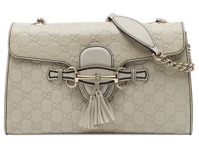 Borsa a tracolla Gucci Brown Medium Guccissima Emily Marrone Beige