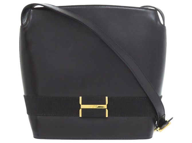 Borsa a tracolla in pelle nera Salvatore Ferragamo Nero
