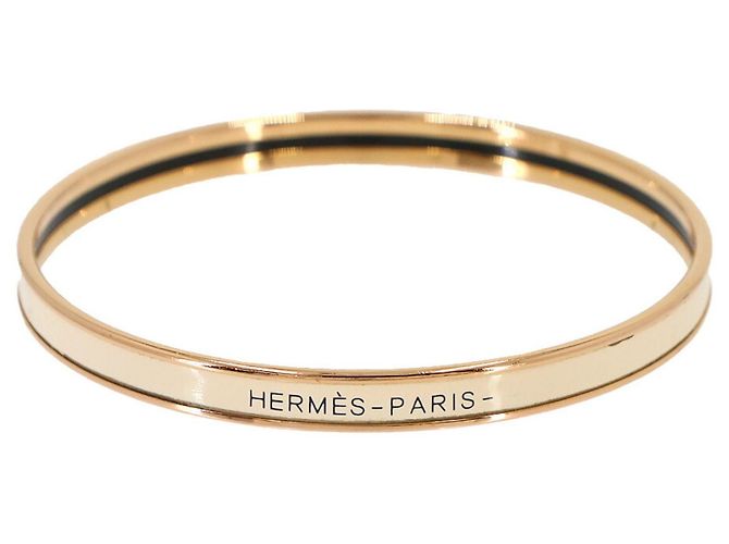Hermès Hermes Uni Emaille-Armband in Crème Rose Gold Golden Roh