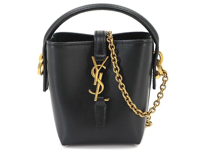 Autre Marque Bolsa de mão e ombro 2-way Saint Laurent LE37 Micro Preto