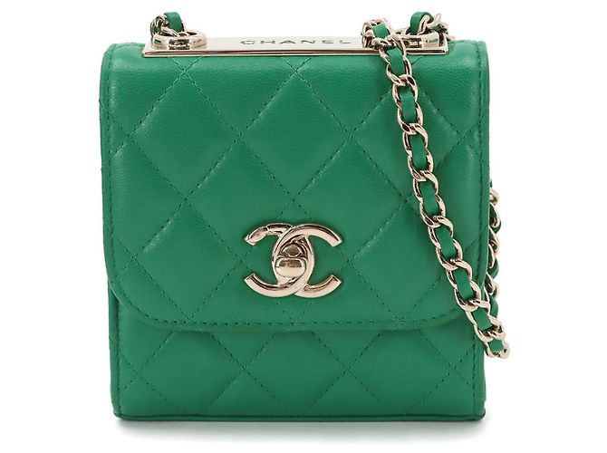 Bolsa de Ombro com Corrente Chanel Trendy CC Matelassé Verde