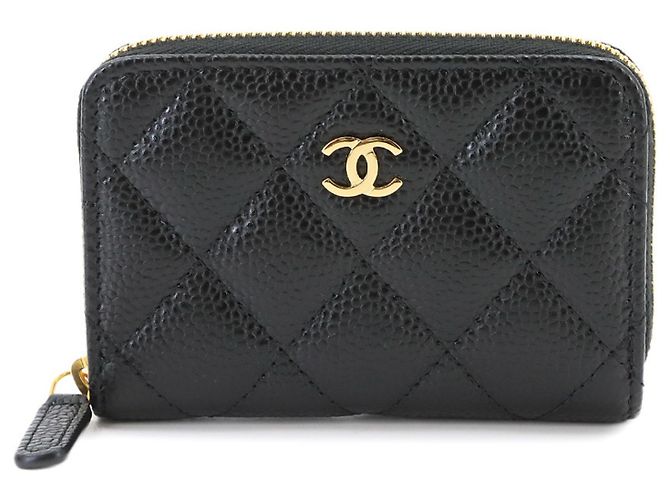 Portamonete con zip Chanel Matelassé Classic Nero