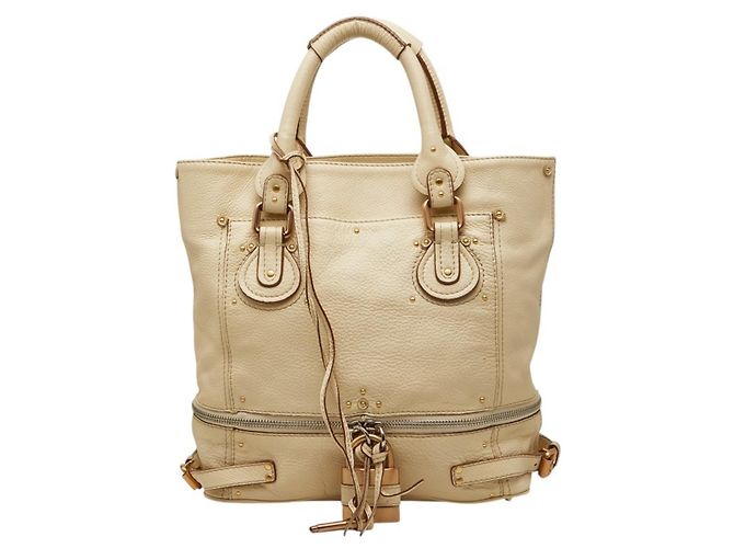 Borsa Tote Chloé Paddington Beige Crudo