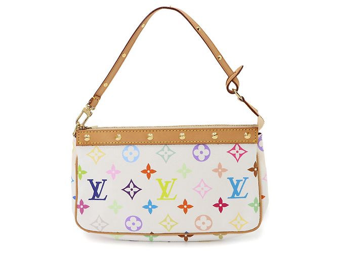 Sac à main Louis Vuitton Monogram Multicolor Pochette Accessoires Blanc