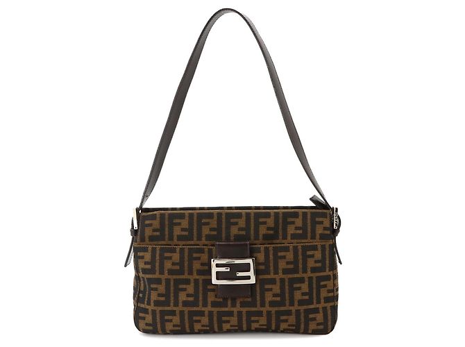Bolsa de ombro Fendi Zucca Marrom Preto