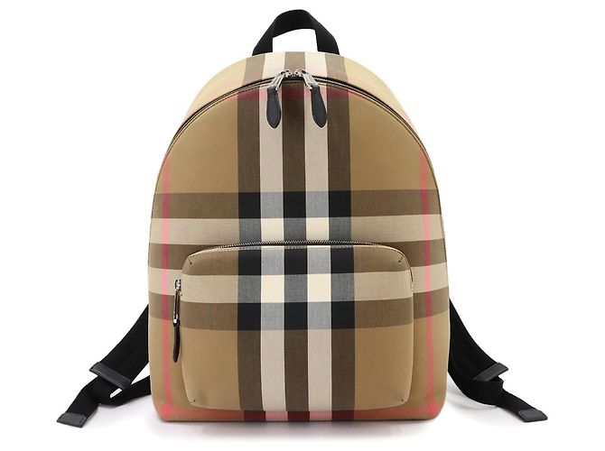 Sac à dos Burberry Jeff Check Marron