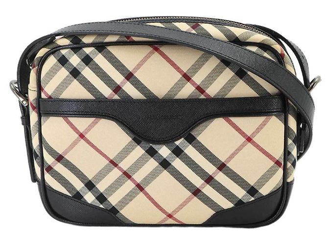 Bolsa de Ombro Burberry Nova Check Preto Bege