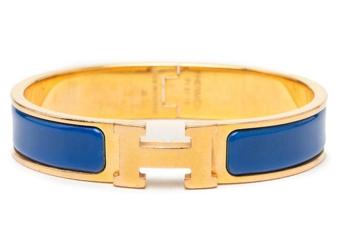 Hermès Pulseira de Berloques Hermes Clic H PM Azul Dourado