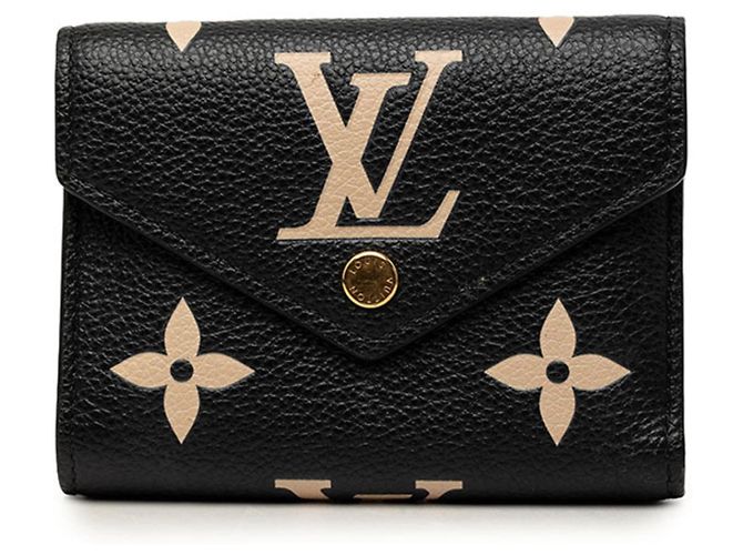 Louis Vuitton Monogram Empreinte Portefeuille Victorine Tri-fold Wallet Black