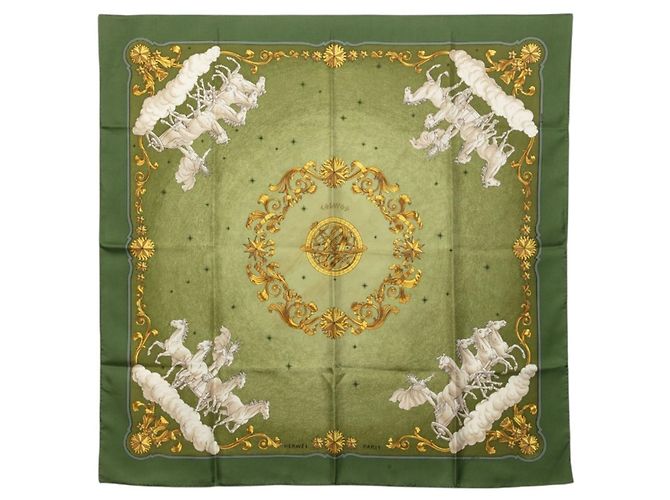 Hermès Lenço Hermes Carre 90 COSMOS Verde