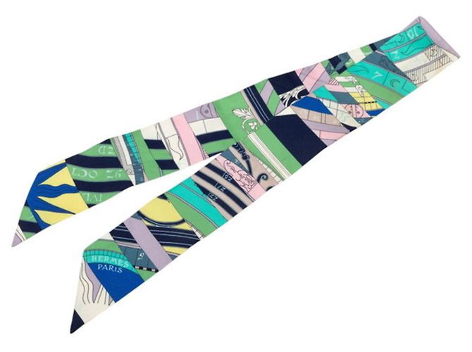 Hermès Hermes Twilly Astrologie Nouvelle Scarf Multicor Verde