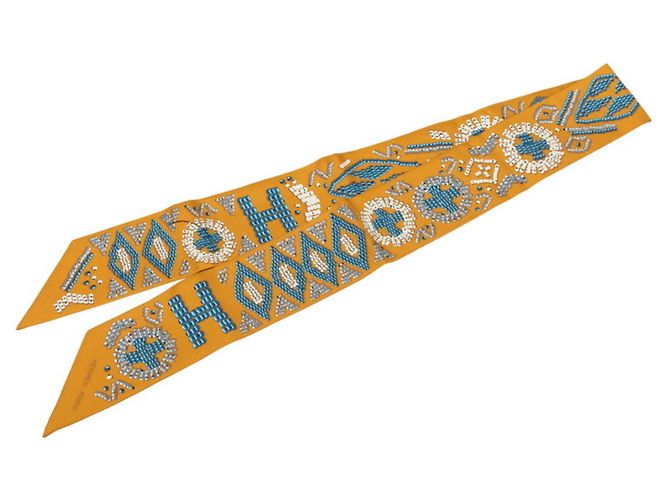Hermès Hermes Twilly Kelly en Perles Scarf Marrone