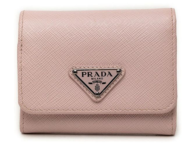 Prada Saffiano Tri-fold Geldbörse Pink