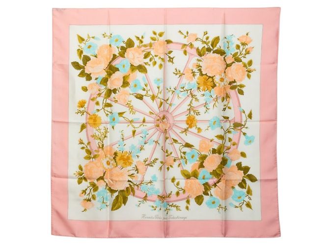 Hermès Lenço Hermes Carre 90 Romantic Rosa