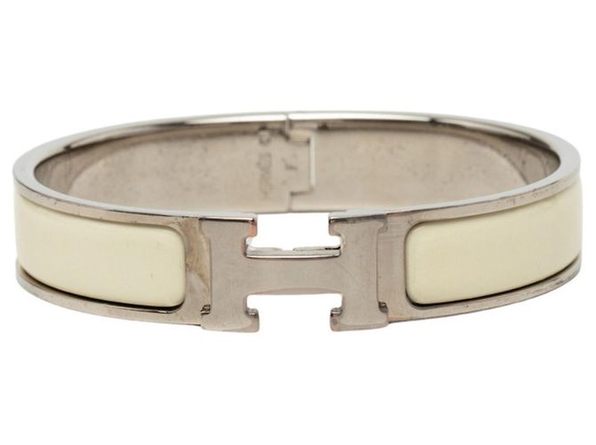 Brazalete Hermès Click H PM Plata Blanco