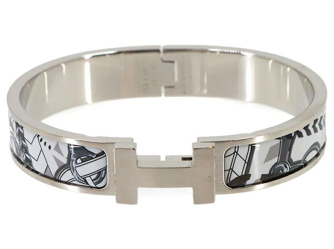 Hermès Hermes Clic HH Equestrian Bangle Black White