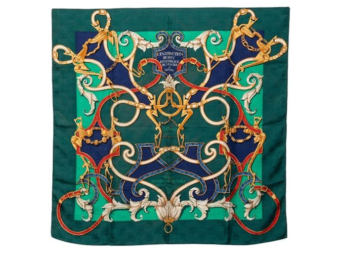 Hermès Lenço Hermes Carre 90 L'INSTRUCTION DU ROY Multicor Verde