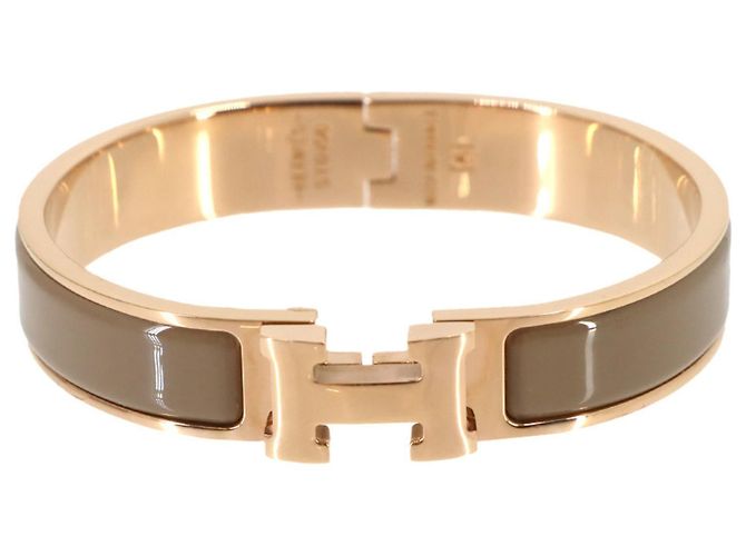 Hermès Brazalete Hermes Clic H GM Castaño Dorado