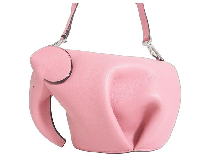 Loewe Elephant Leather Mini Shoulder Bag Pink