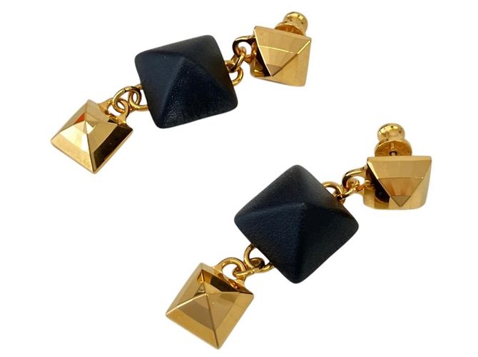 Hermès Hermes Discoforble Medor Stud Drop Earrings Golden