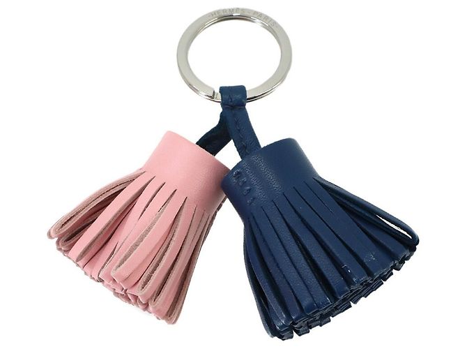 Hermès Chaveiro Hermes Carmen Unodos Charm Prata Rosa Azul