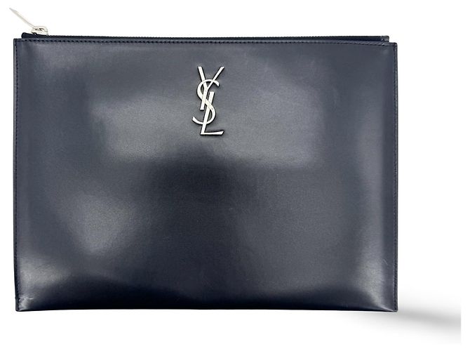 Autre Marque Saint Laurent Classic Monogram Wristlet Leather Medium Preto