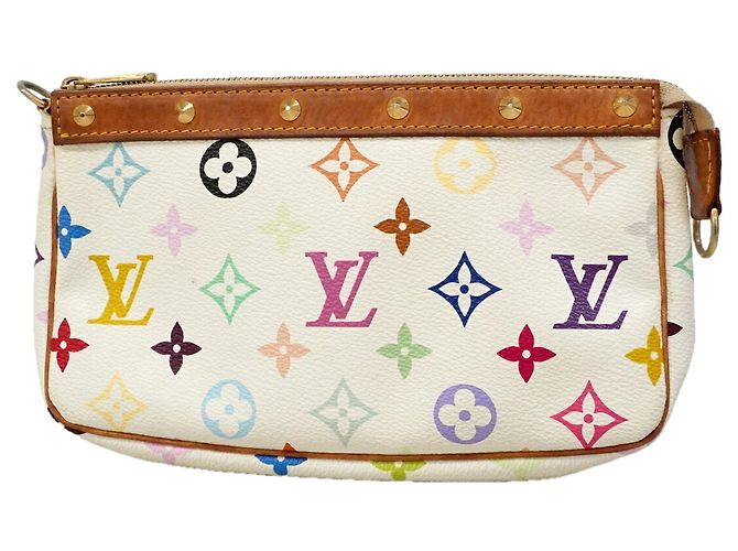 Louis Vuitton Monogram Multicolor Pochette Accessoires Bianco