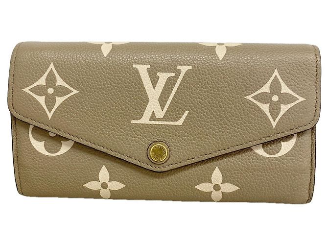 Sarah Portafoglio Lungo Louis Vuitton Monogram Empreinte Bicolor Grigio Crudo