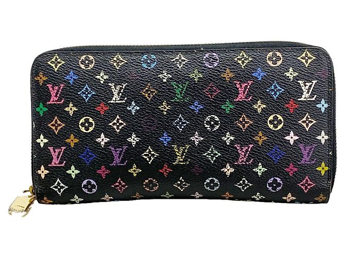 Portafoglio Zippy Louis Vuitton Monogram Multicolor Nero Rosso