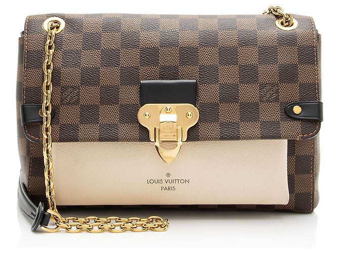 Borsa a tracolla Louis Vuitton Damier Ebene Vavin PM Marrone Beige