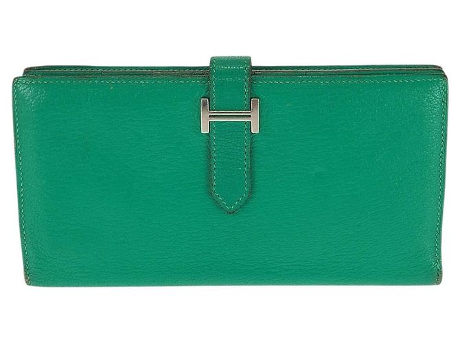 Hermès Portefeuille long Hermes Bearn Soufflet Vert
