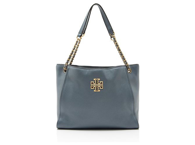 Tory Burch Bolso Tote Britten Small Slouchy de piel Azul